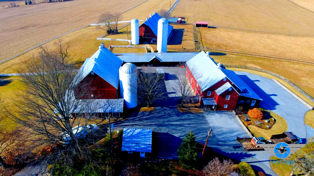 Aerial view for a farm/events venue