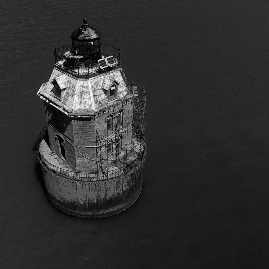 Aerial view of a lighthouse