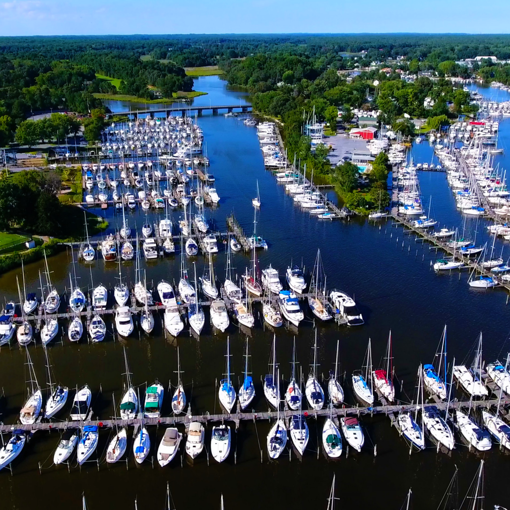 Drone Picture of a marina